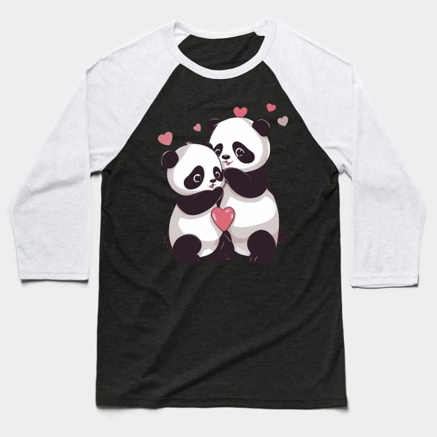 I Love You Panda Baseball T-Shirt by animegirlnft